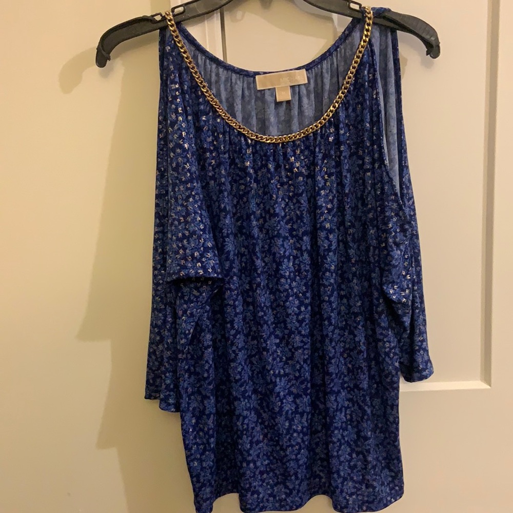 Blue/gold dress up top